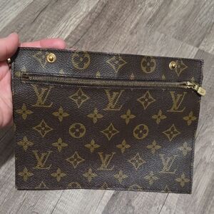 Louis Vuitton Brown Randonnee Monogram Clutch Pouch Neverfull Clip In